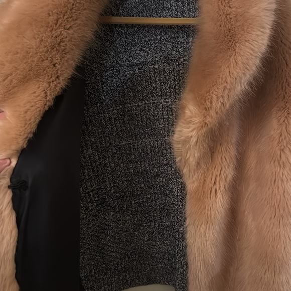 Opening Ceremony Nude Pink Faux Fur Size M Medium Glinda Wicked costume coat - Picture 6 of 7